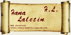 Hana Laletin vizit kartica